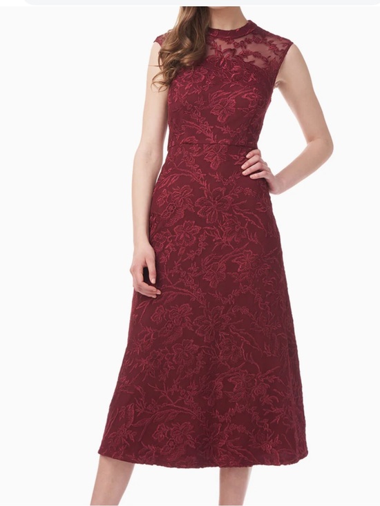 JS Collections Dresses & Skirts - JS Collections Joy Mock Neck Embroidered Mesh Cocktail Dress